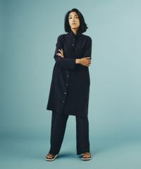 Sov./16匁シルクデシン サンドウォッシュ ロングシャツ (OUTLET) Sov