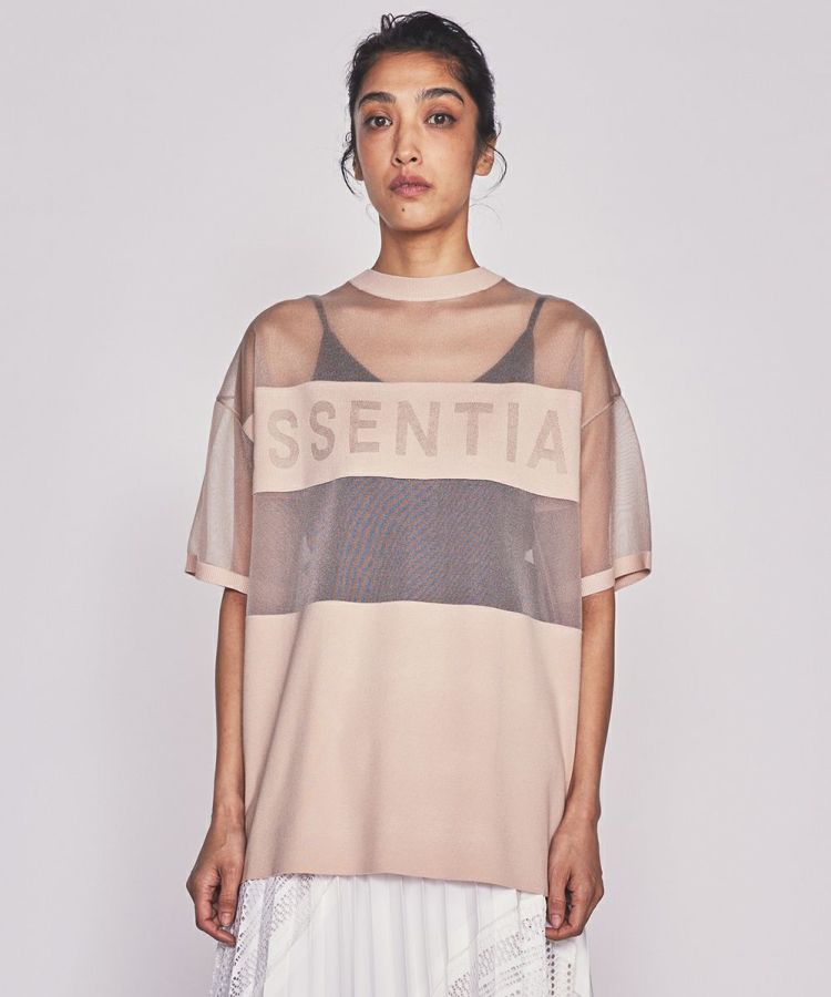 ダブルスタンダードクロージング DOUBLE STANDARD CLOTHING ESSENTIAL / シアーニットロゴTシャツ 2509020232 レディース ダブスタ ESSENTIAL / シアーニットロゴTシャツ ESSENTIAL Night STORE | ダブル