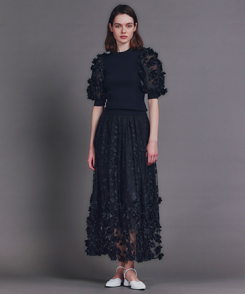 Sov. / 花柄チュールスカート BOTTOMS Night STORE | ダブル  