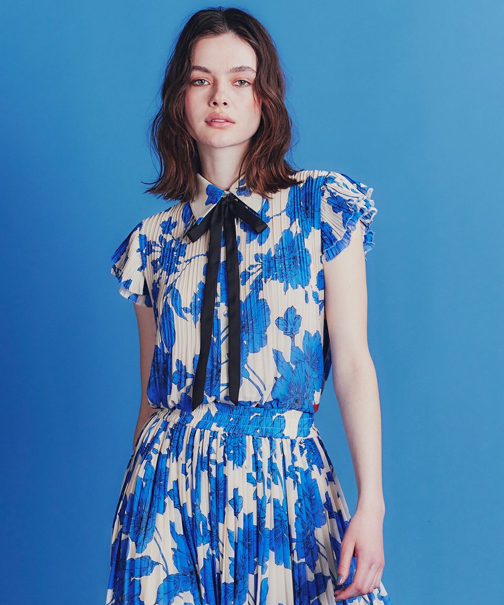 オリジナルプリントシフォンブラウス（シャツ/ブラウス）｜DOUBLE ｜長袖 