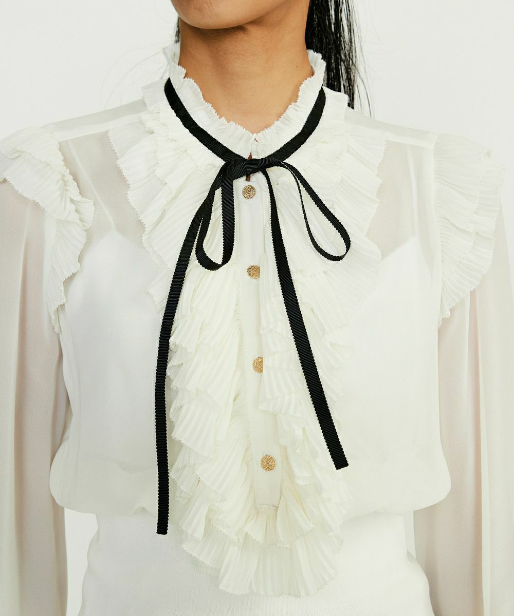 Sov. / ギャザーフリルデザインブラウス TOPS Night STORE  