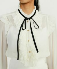 Sov. / ギャザーフリルデザインブラウス TOPS Night STORE