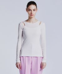 sov. トップス　フェイクレイヤード　ダブルスタンダードクロージング ESSENTIAL / カットアウトリブトップス(SALE) ESSENTIAL Night