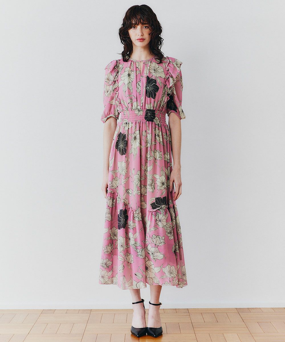 CORCOVADO / Polyester Chiffon シャーリングドレス CORCOVADO Night 