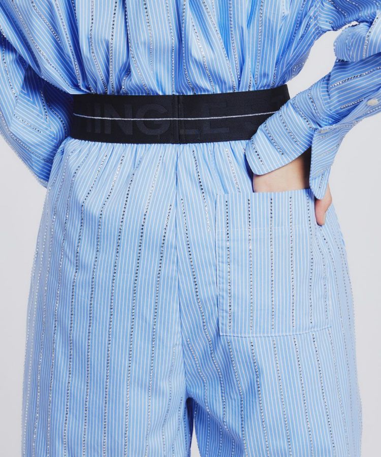 DSC / ラインストーンストライプハーフパンツ(SALE) BOTTOMS