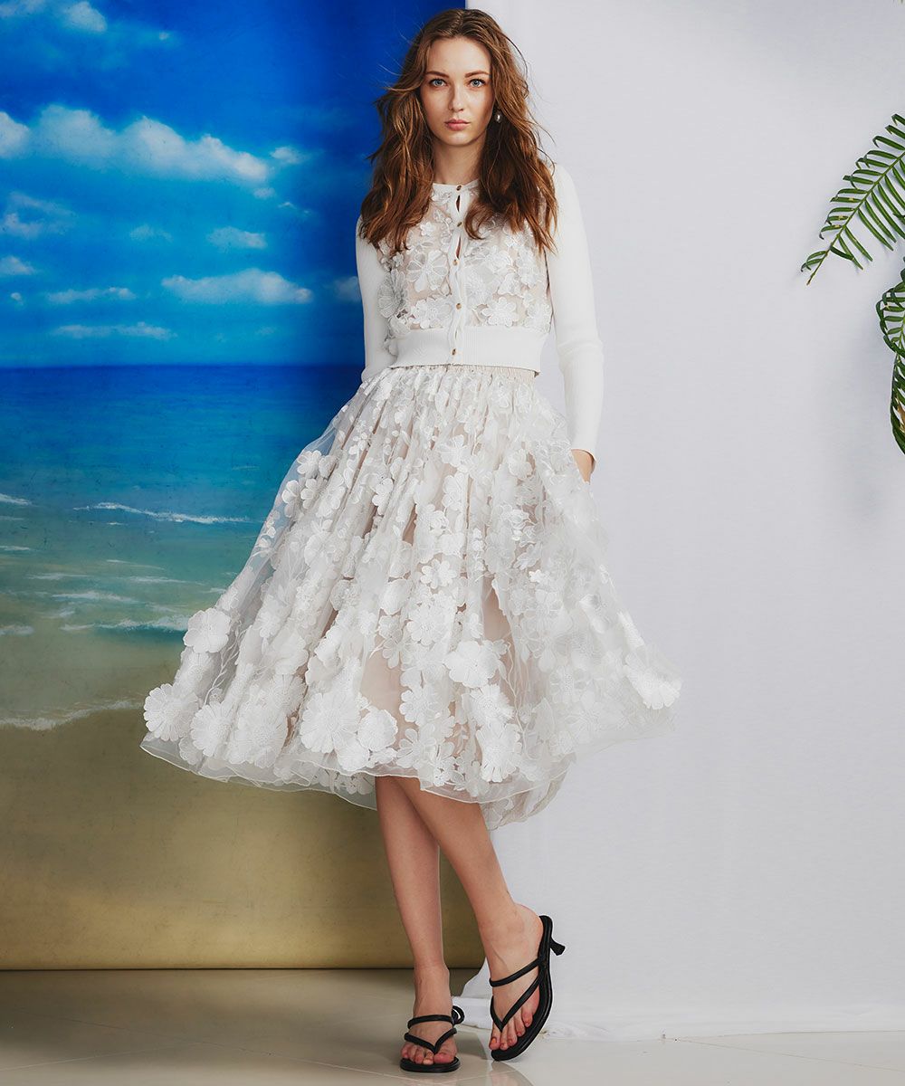 Sov. / フラワーレースボリュームスカート BOTTOMS Night STORE  