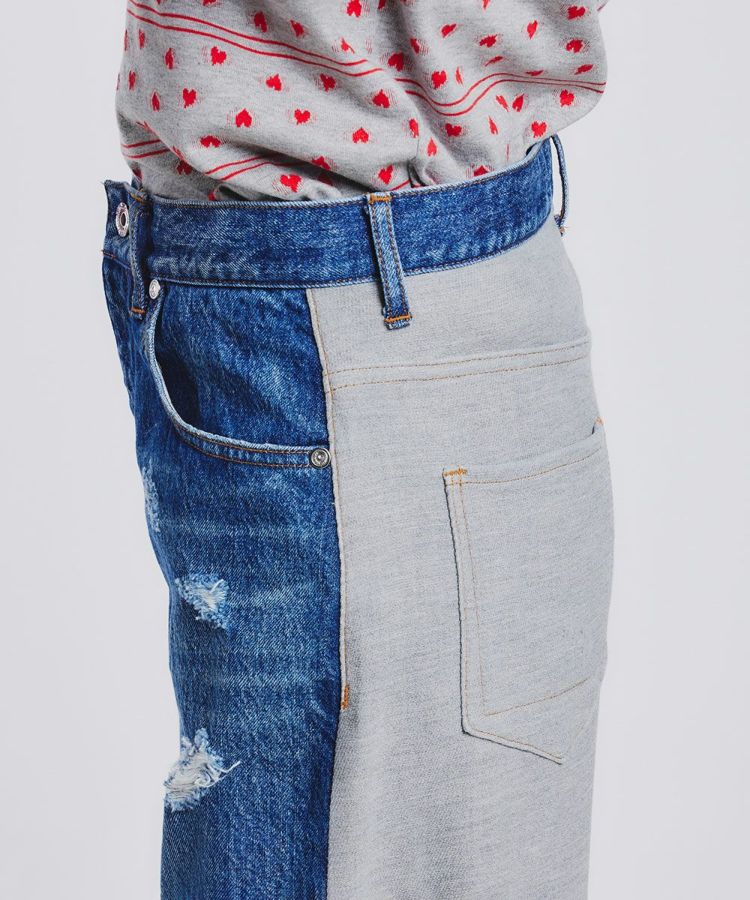 DSC / ニットドッキングデニムパンツ BOTTOMS Night STORE | ダブル