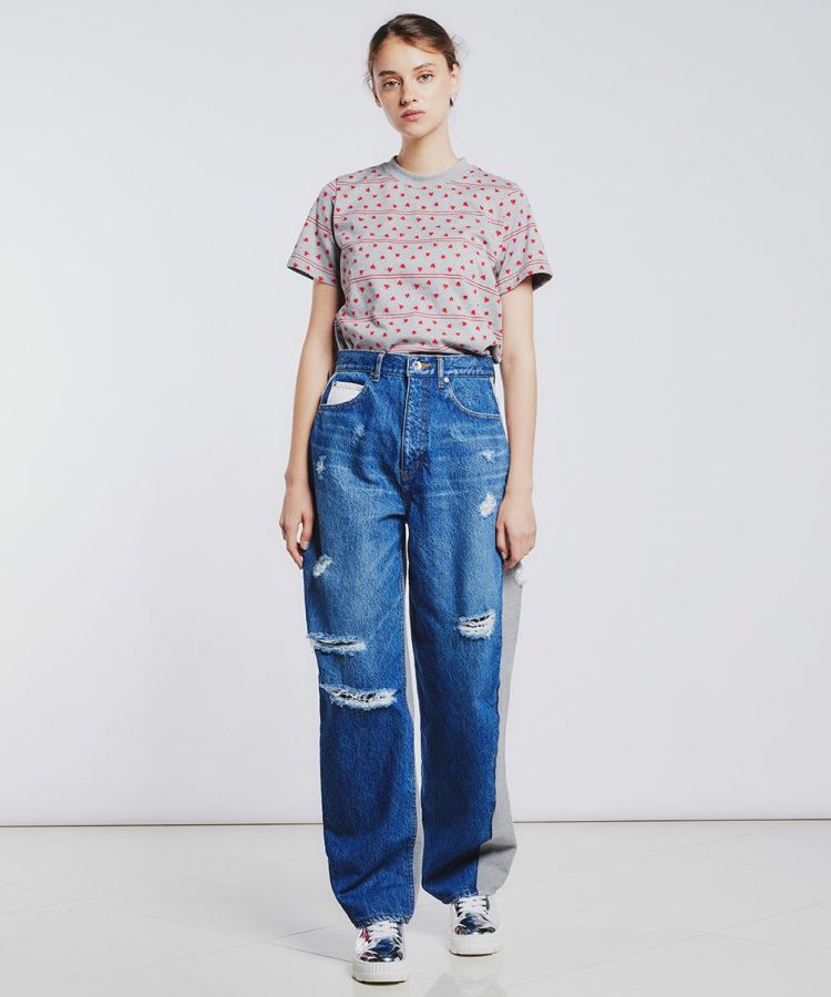 DSC / ニットドッキングデニムパンツ BOTTOMS Night STORE