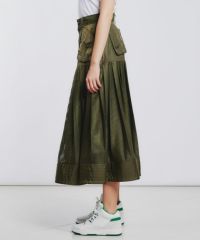 【美品】ダブルスタンダード クロージング メッシュ プリーツ ロゴ スカート DOUBLE STANDARD CLOTHING スカート メッシュプリーツスカート