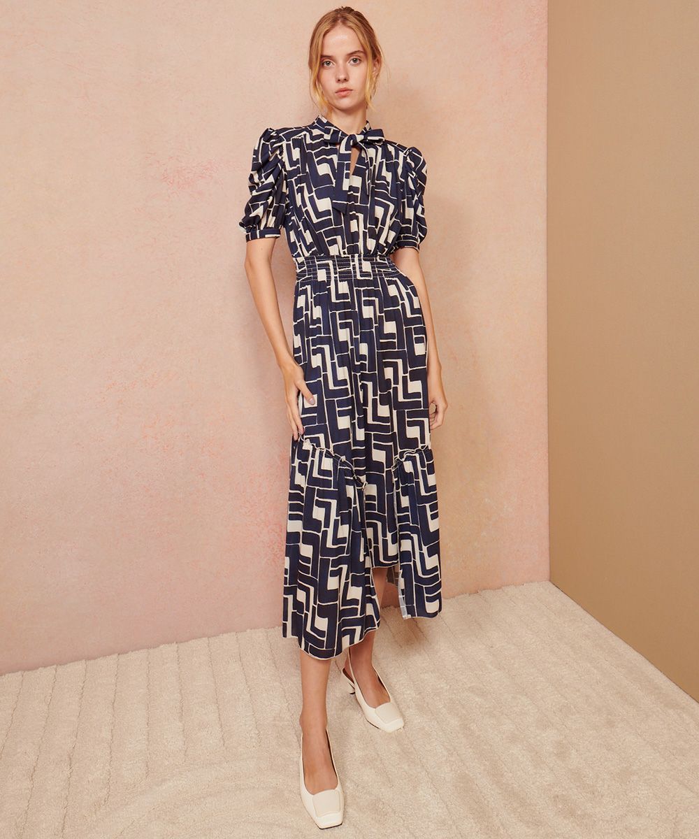 CORCOVADO / Polyester Smooth Jersey ボウタイドレス CORCOVADO Night  