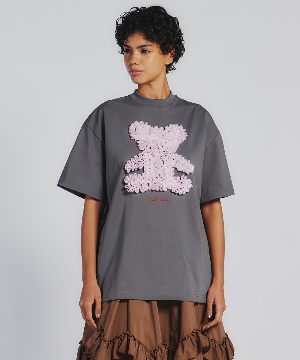 DSC / レース刺繍ピンクベアTシャツ TOPS Night STORE | ダブル 