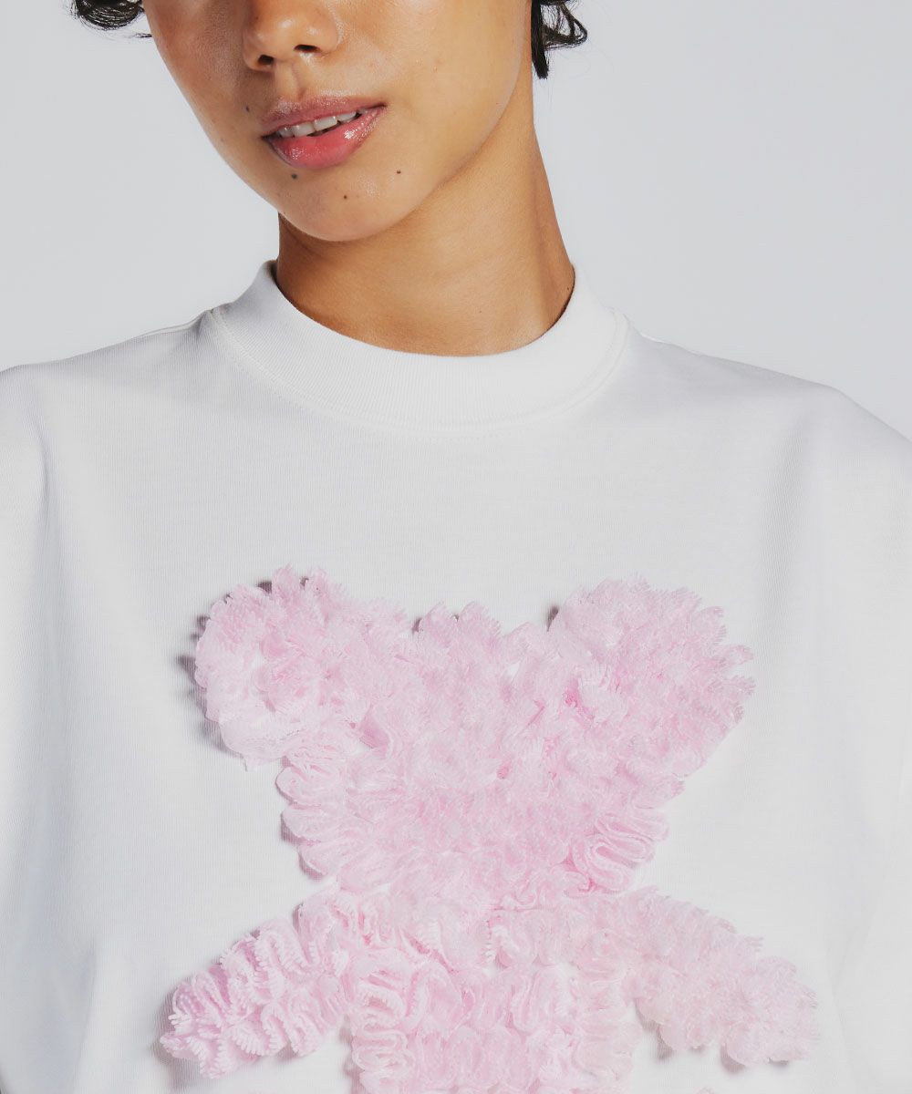 DSC / レース刺繍ピンクベアTシャツ TOPS Night STORE | ダブル 