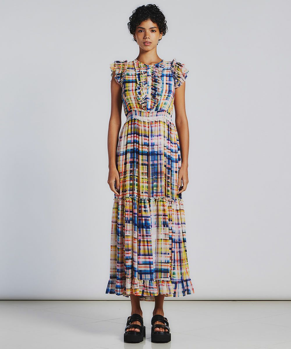 DSC / チェック柄シフォンワンピース DRESS Night STORE | ダブル 