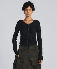 HECT】Big W-pocket Draw Cord Seersucker Check S/S Shirt