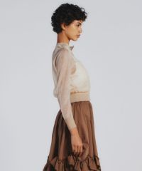 ダブスタ　24年モデル　シアーグロッシーカーディガン　現行　ベージュ DSC / シアーグロッシーカーディガン (SALE) TOPS Night STORE