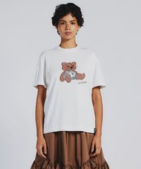 新品/ダブルスタンダードクロージング  / ベアプリントフライスTシャツ DSC / ベアプリントフライスTシャツ TOPS Night STORE | ダブル