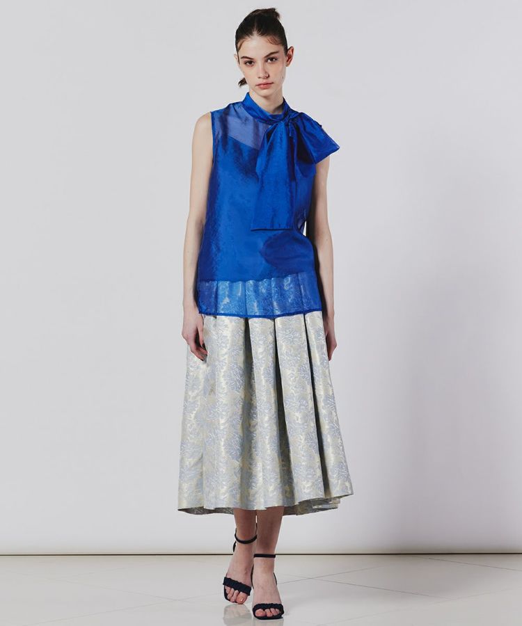 Sov. / ノースリーブボウタイシアーブラウス(WEB限定) TOPS