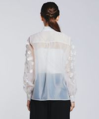 Sov. / オーガンジーフラワーボウタイシャツ TOPS Night STORE