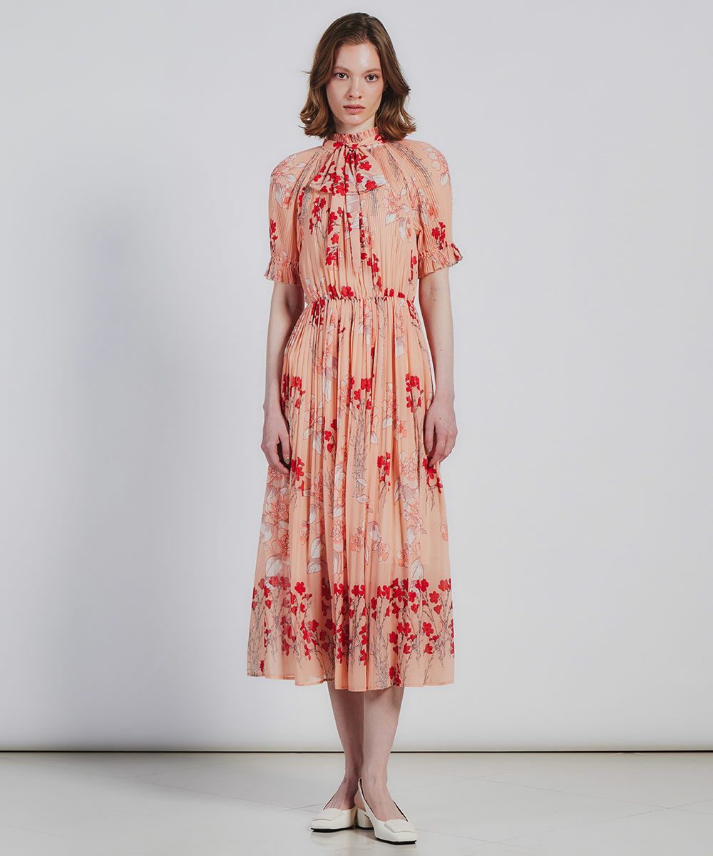 Sov. / フラワープリントプリーツロングワンピース DRESS Night STORE  