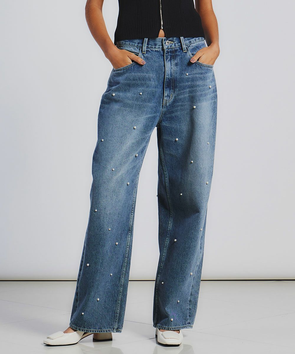 DSC/ パールワイドデニムパンツ BOTTOMS Night STORE | ダブル  