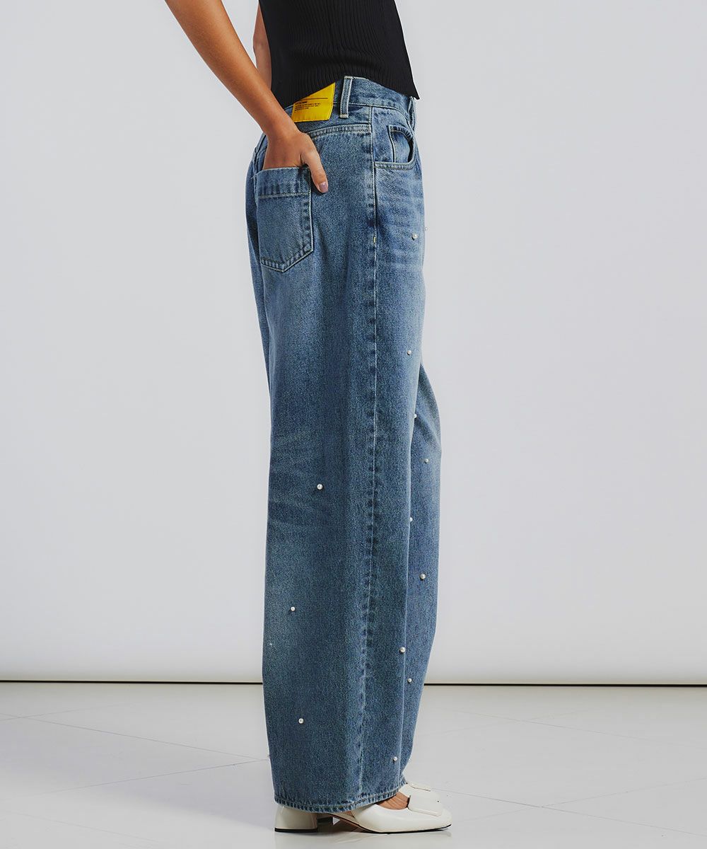 DSC/ パールワイドデニムパンツ BOTTOMS Night STORE | ダブル  