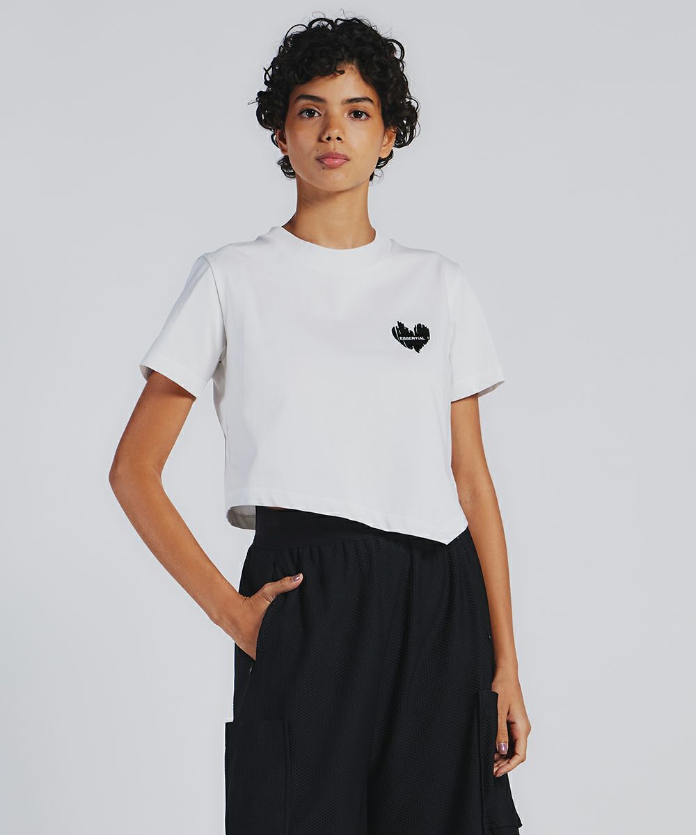 ESSENTIAL / ハート刺繍ショートTシャツ ESSENTIAL Night STORE 