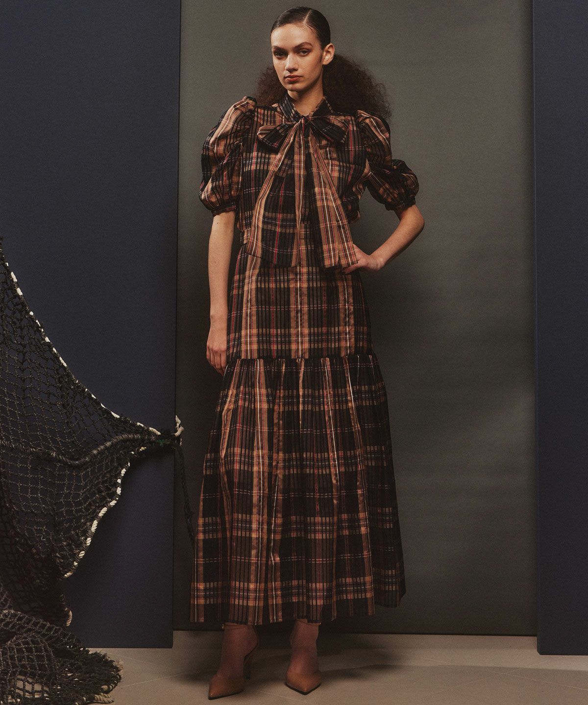 Sov. / シルクオーガンジーチェックスカート BOTTOMS Night STORE  