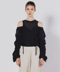 machatt のシャーリングトップス ESSENTIAL / カットアウトシャーリングトップス(SALE) ESSENTIAL Night