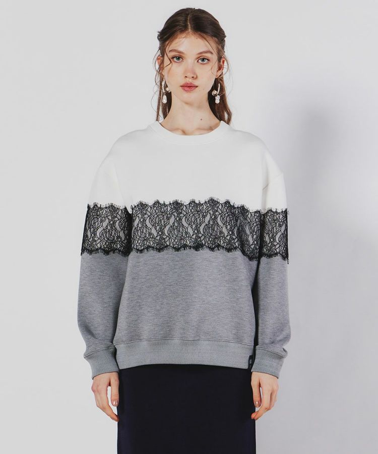 【はこぽす対応商品】 Sov. / レースダンボールニットプルオーバー TOPS Night STORE トップス