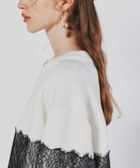 Sov. / レースダンボールニットプルオーバー TOPS Night STORE