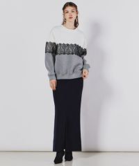 Sov. レースダンボールニットプルオーバー　フリーサイズ Sov. / レースダンボールニットプルオーバー TOPS Night STORE