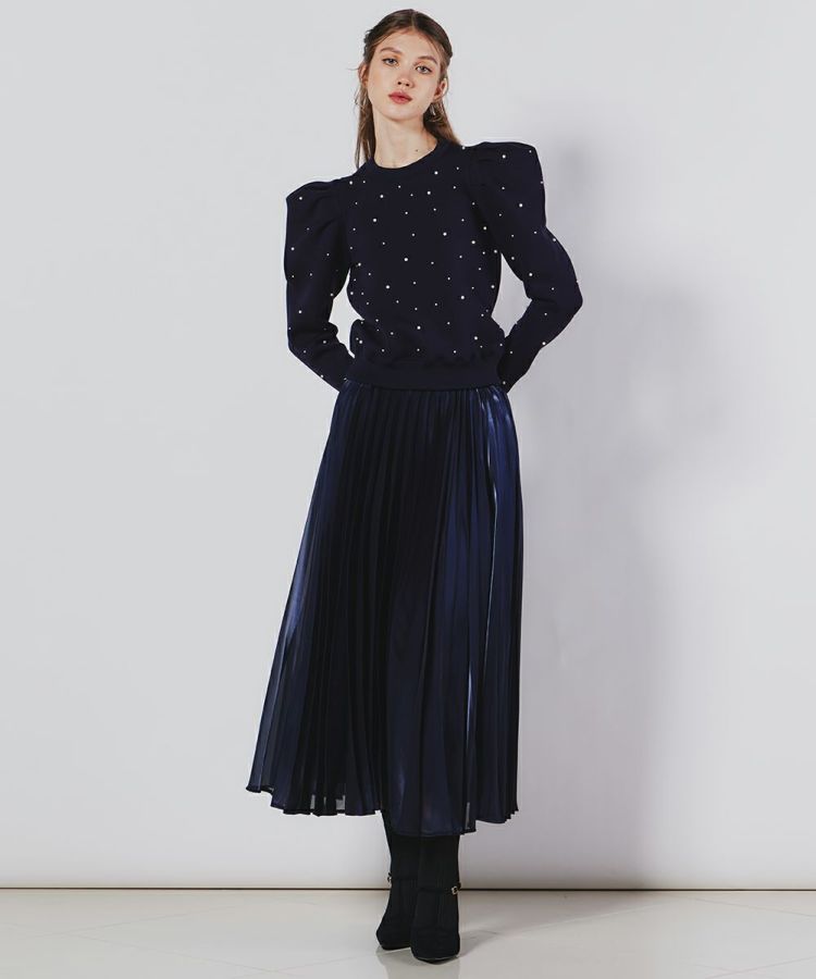 Sov. / パフスリーブパールニットプルオーバー TOPS Night STORE