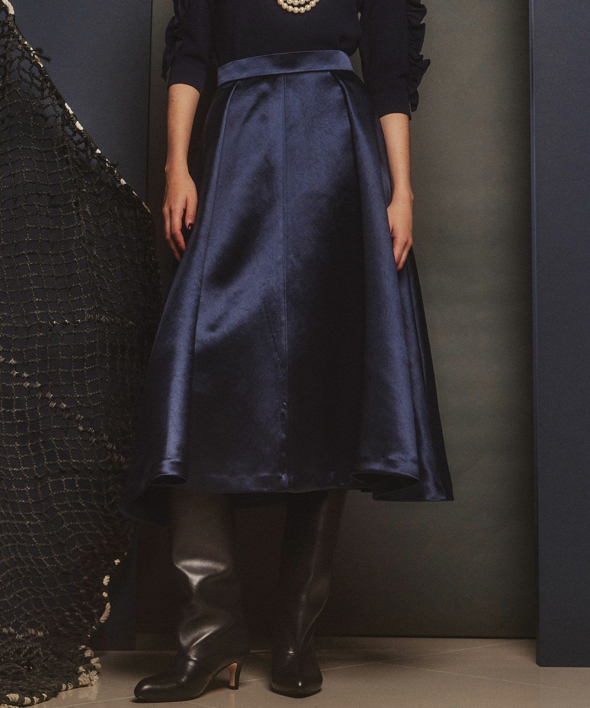 Sov. / サテンフレアスカート BOTTOMS Night STORE | ダブル  