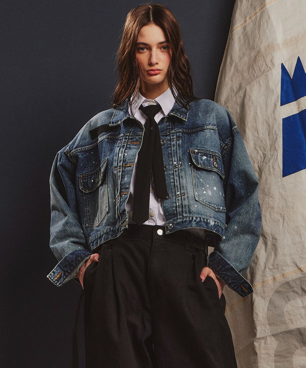 DOUBLE STANDARD ダメージ加工 デニムジャケット for 38 