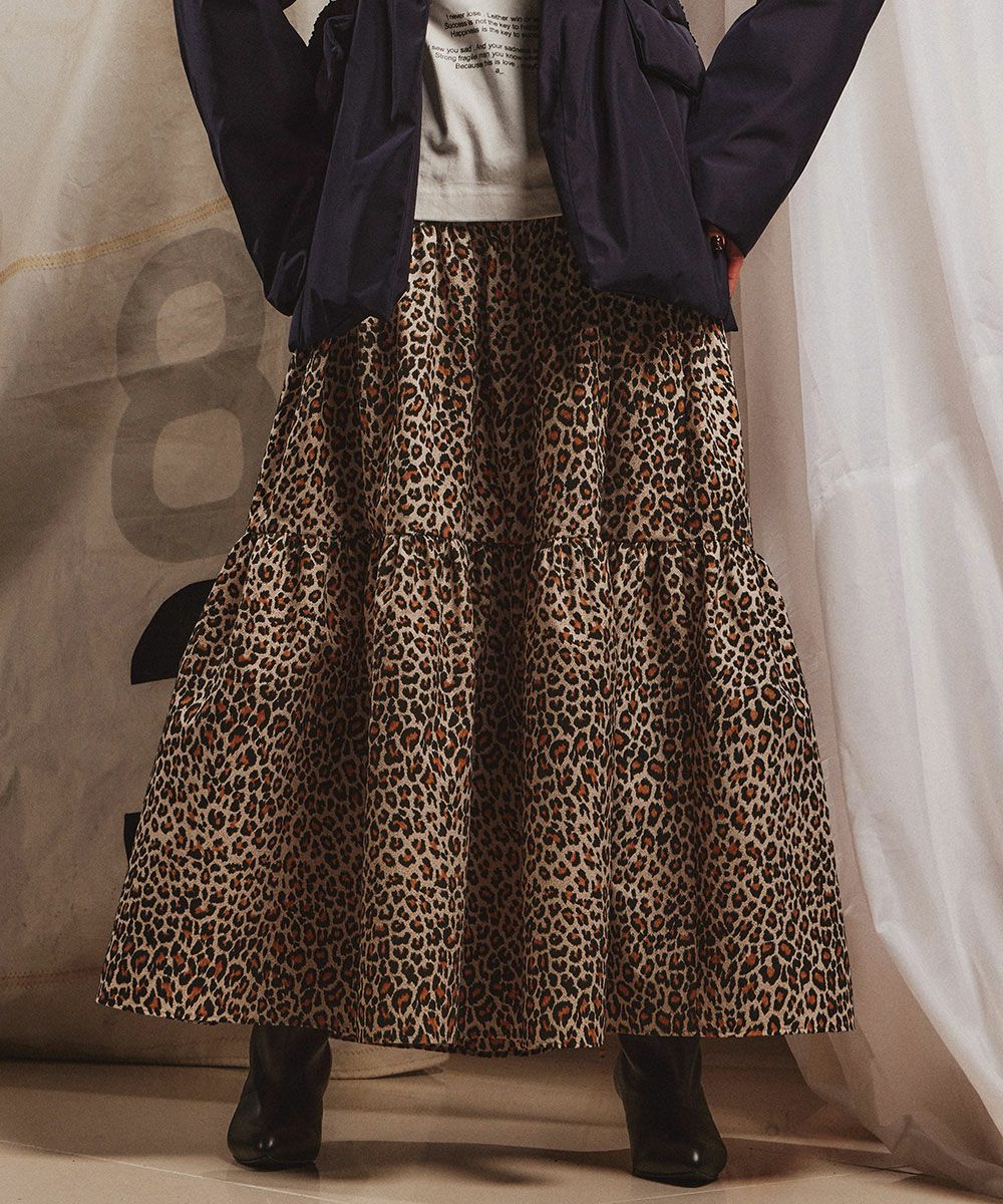 DSC / レオパードティアードマキシスカート BOTTOMS Night STORE  