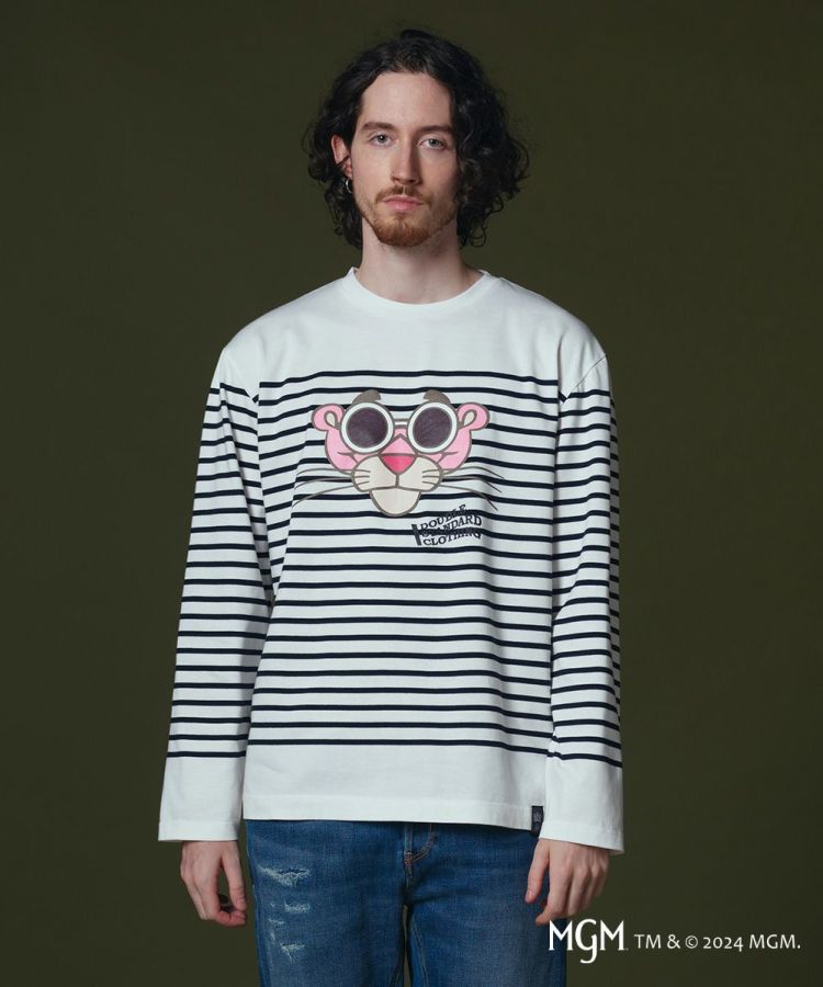 PINK PANTHER×D/him ボーダーロングスリーブTシャツ(OUTLET