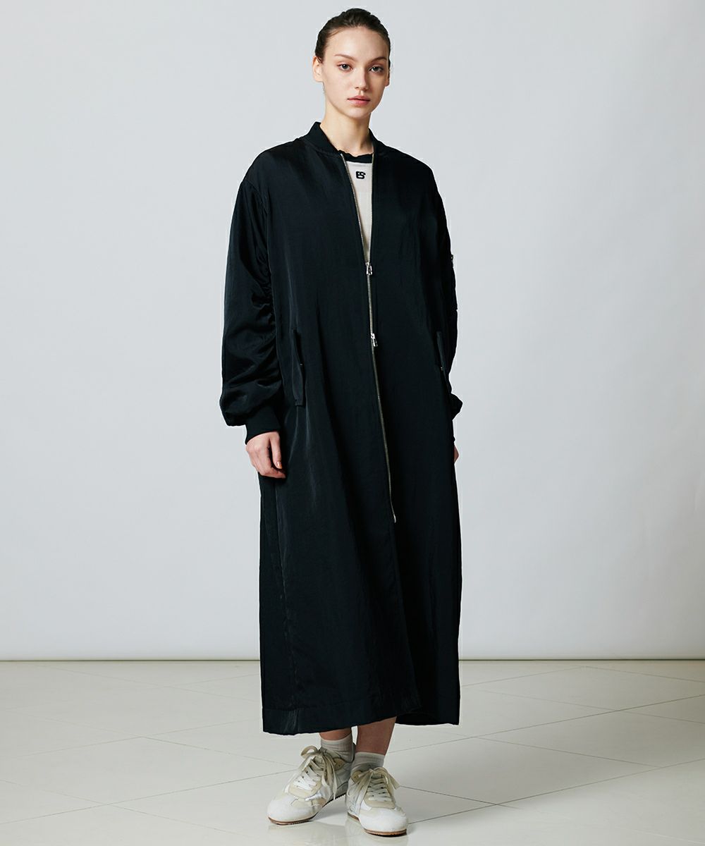 ESSENTIAL / ナイロンロングブルゾン ESSENTIAL Night STORE | ダブル 