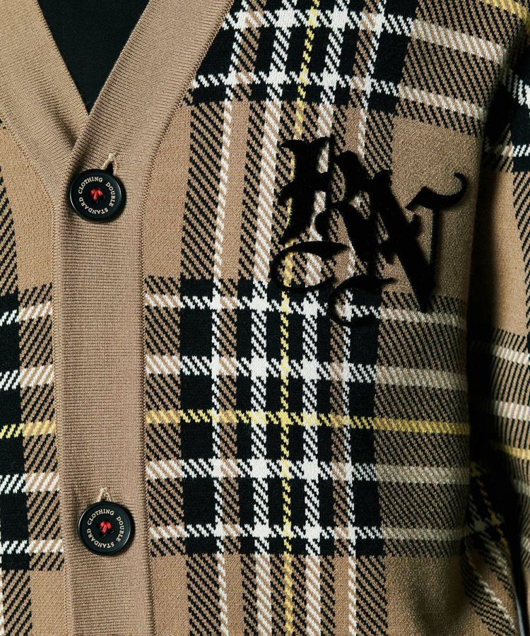 DOUBLE STANDARDCLOTHING him ガーター編みニットカーデ