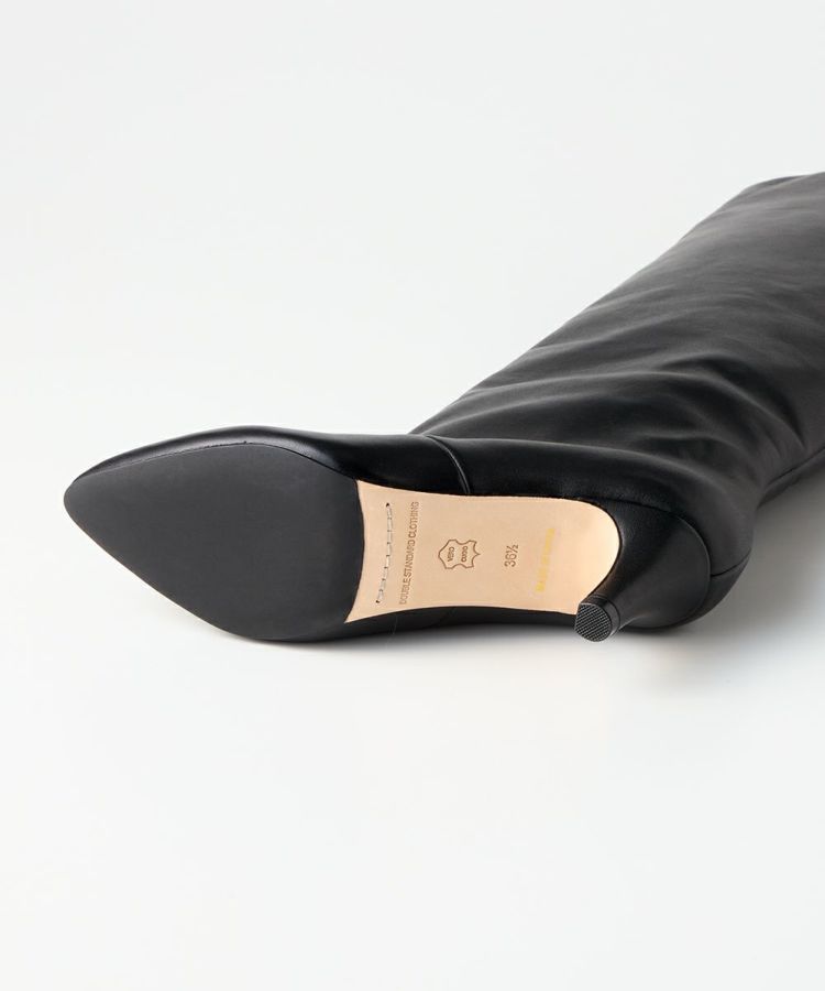 ワイドロングブーツ ブラック レザー /ダブルスタンダードクロージング DSC / ワイドロングブーツ GOODS Night STORE | ダブル