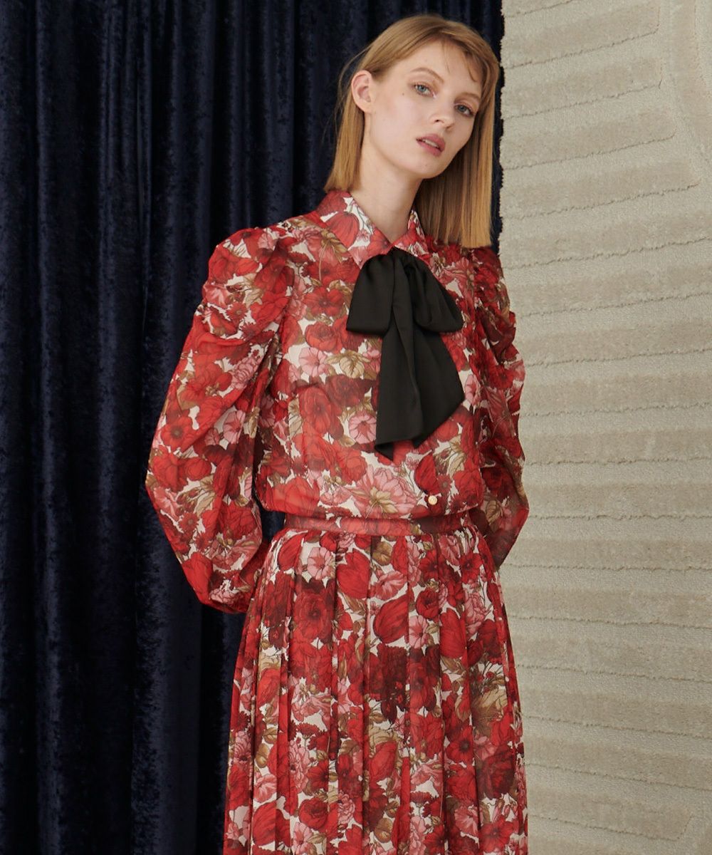 CORCOVADO / Polyester Ciffon ブラウス スカート 