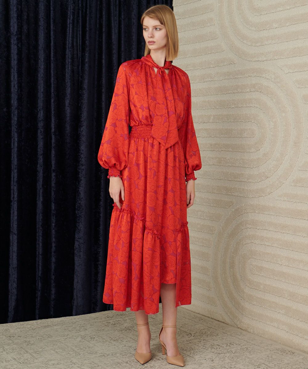 タグ付 コルコバード シフォンティアードドレスワンピース プリーツ  