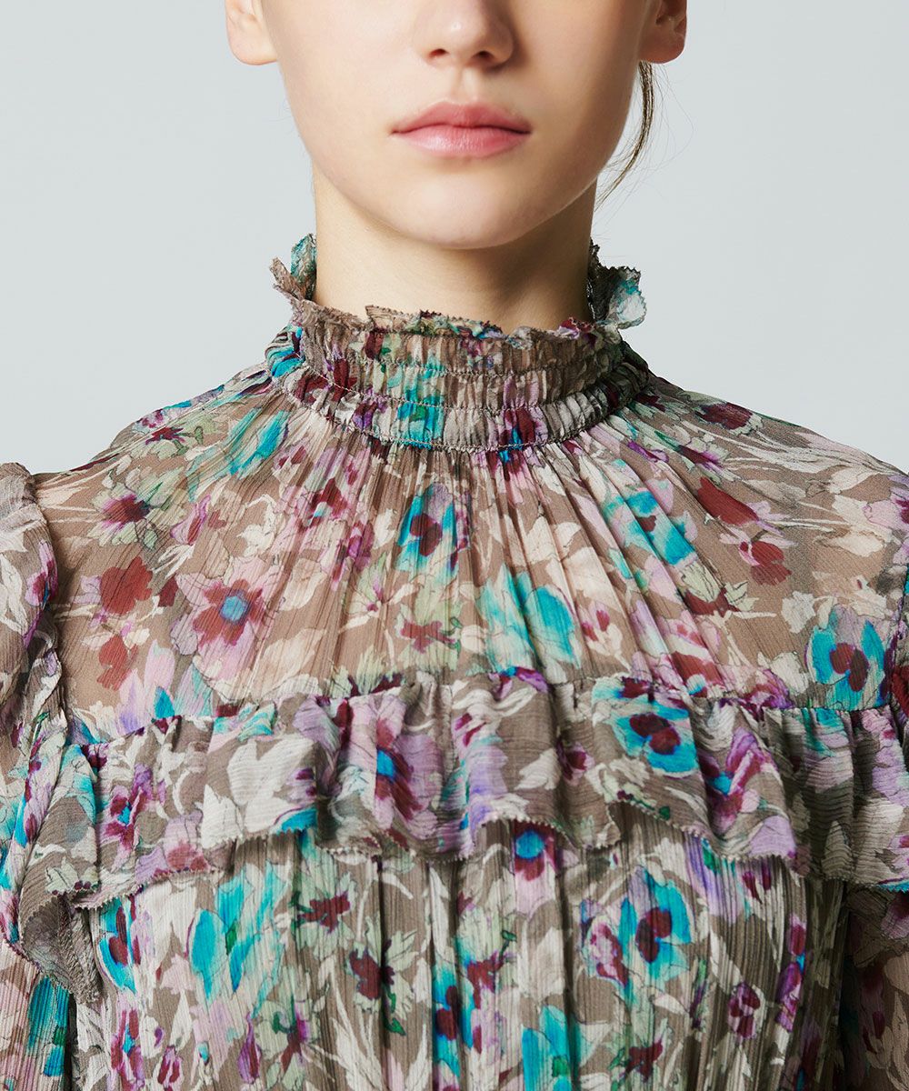 CORCOVADO Polyester Ciffon プリーツドレス