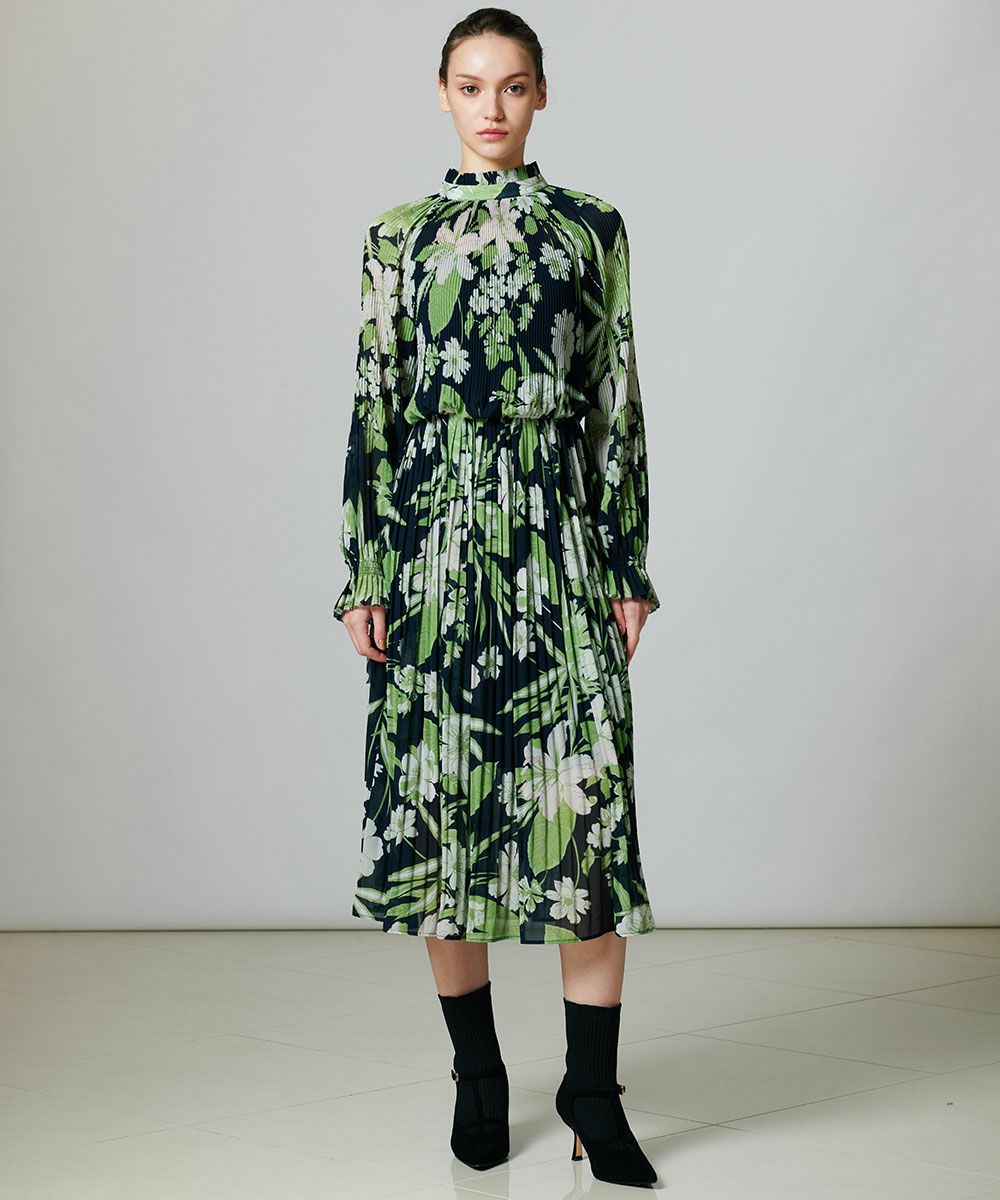 ダブスタ☆sov フラワープリーツワンピース Amazon.co.jp: [ダブル  