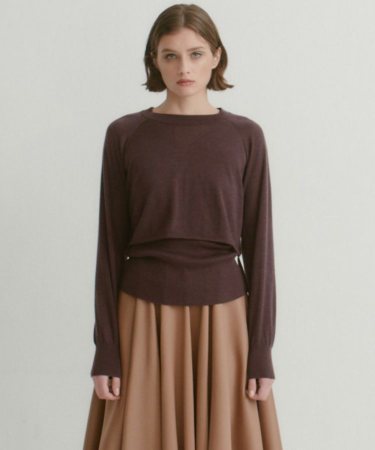 A6907 ジョンスメドレー ニットアンサンブル ウール 茶色 ブラウン XS A6907 ジョンスメドレー ニットアンサンブル ウール 茶色 ブラウン XS