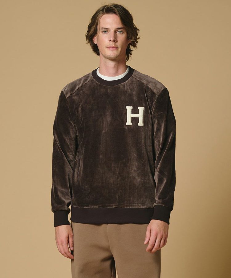 POINT 10%】D/him H刺繍ストレッチコーデュロイロンT TOPS Night STORE