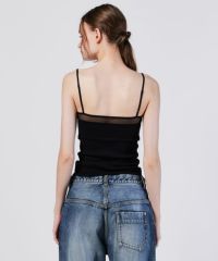 ❤️ダブルスタンダードクロージング❤️ Sov.カップ付き レディース Sov. / カップ付シースルーキャミソール TOPS Night STORE