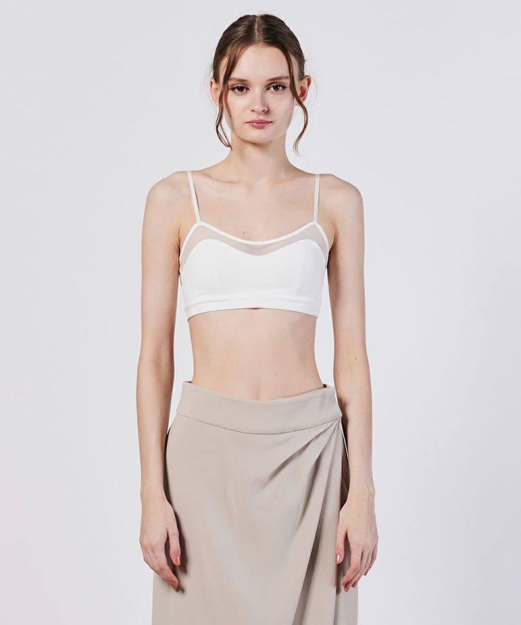 ❤️ダブルスタンダードクロージング❤️ Sov.カップ付き レディース Sov. / カップ付シースルーキャミソール TOPS Night STORE