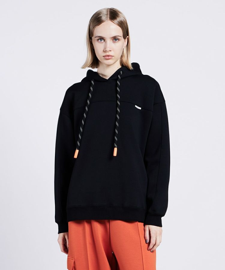 V タグ付き ダブルスタンダードクロージング ダンボール プリント フーディー ESSENTIAL / バックプリントダンボールフーディー TOPS Night STORE