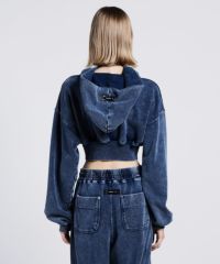 ESSENTIAL インディゴクロップドパーカーセットアップ ESSENTIAL / インディゴクロップドパーカー TOPS Night STORE | ダブル