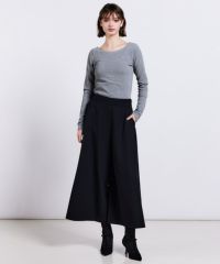美品 Sov. ソブ ダル糸プレーティングニットキュロット 黒 38 美品 Sov. ソブ ダル糸プレーティングニットキュロット 黒 38